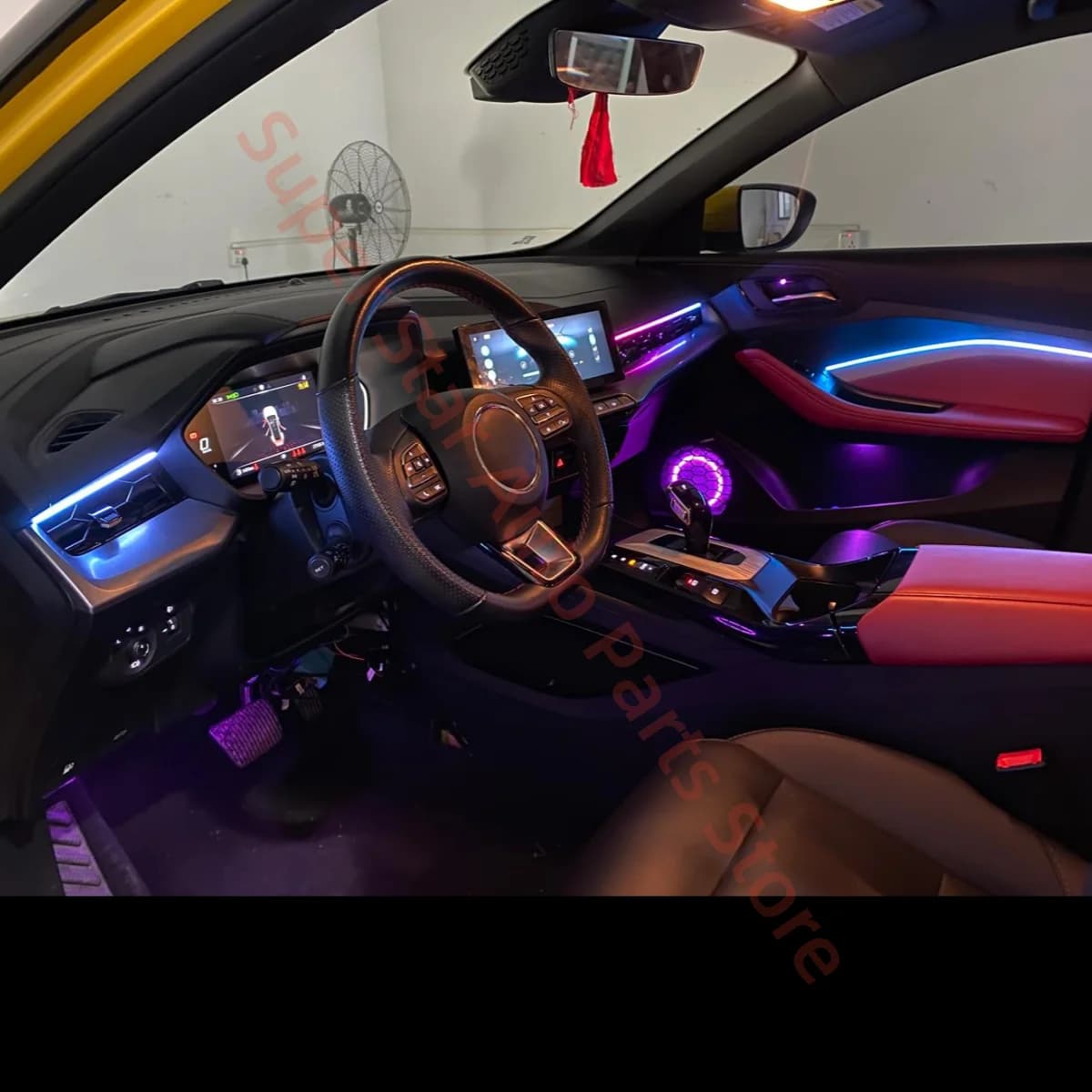 Accessori auto compatibili con Morris Garages MG5 2022-2024, lampada LED per atmosfera, illuminazione interna auto, anello luminoso per clacson.