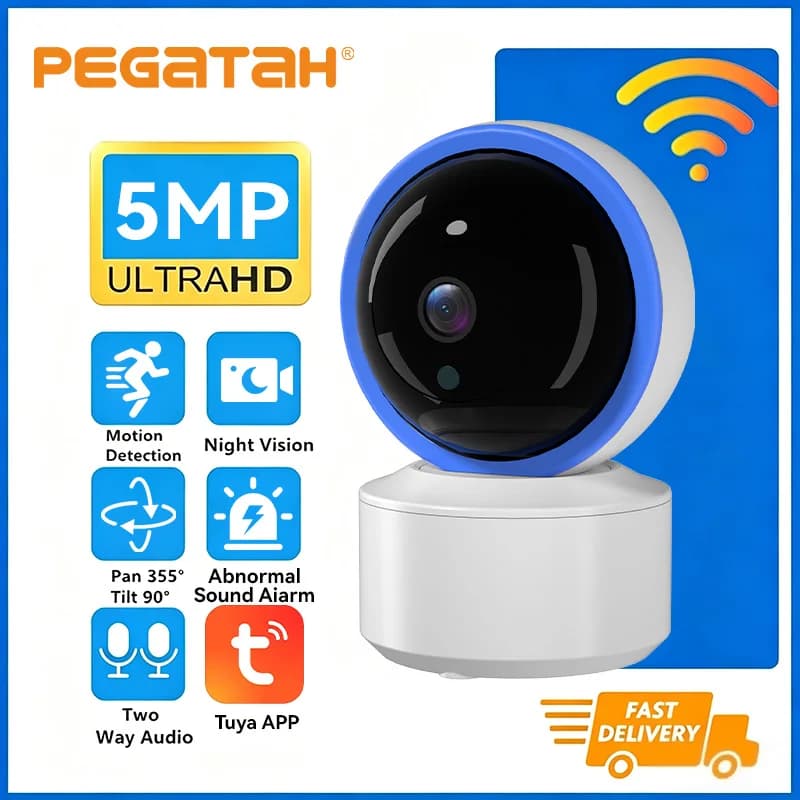 Telecamera IP PTZ WiFi HD 1080P, Baby Monitor con Visione Notturna e Rilevamento Movimento, Telecamere di Sicurezza con Batteria UPS da 1800mAh per Alimentazione di Emergenza