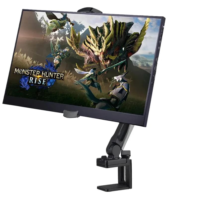 Adjustable Aluminum Alloy Portable Monitor Holder Desktop Clamp Mount Stand Bracket for 12-17 inch Computer Screen