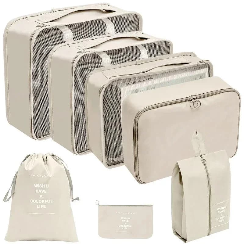 Organizzatore da viaggio Borse portaoggetti Set Valigia Cubi da imballaggio Set Custodie Bagagli portatili Vestiti Scarpe Tidy Pouch Pieghevole