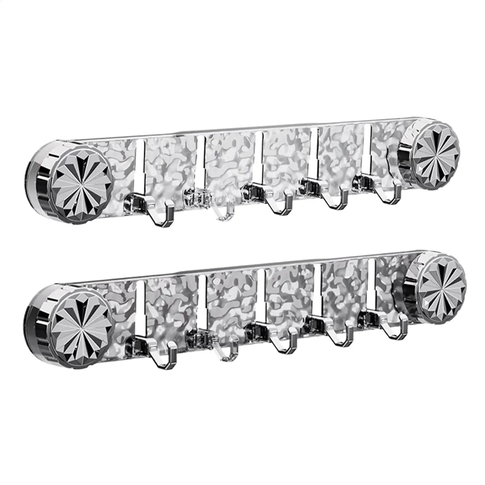 5 Hook Shower Suction Cup Hooks Non-slip Towel Hangers Strong Adhesive Wall Hooks Durable Storage Organizer Multifunctional Rack