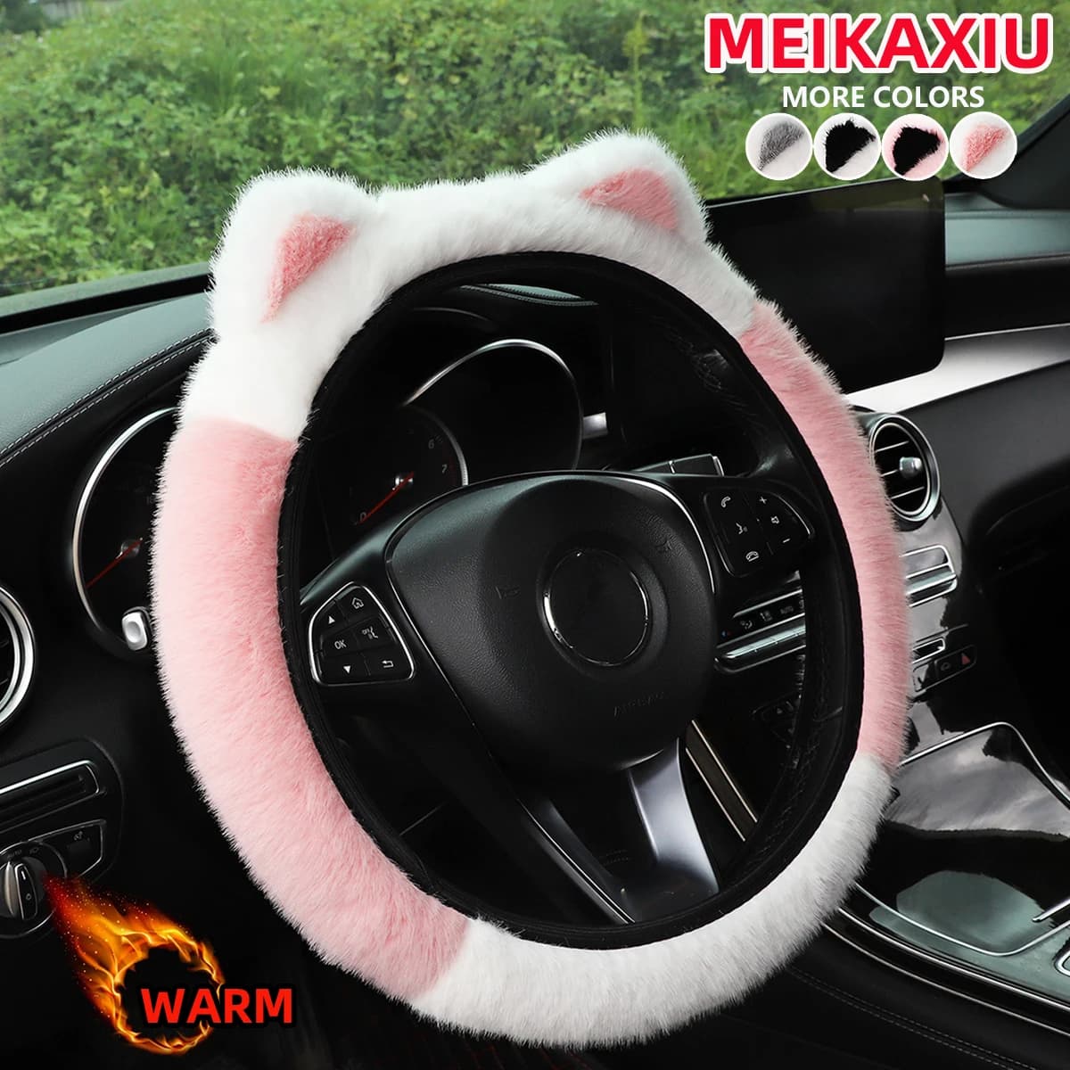 Winter artificial mink fur plush cat ears without inner ring flying answer supplies for interior car 14-15 inch