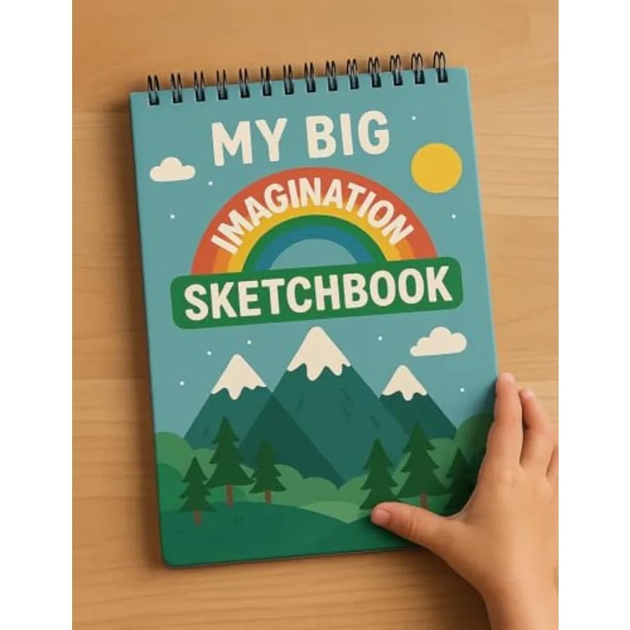 Sketch Book My Big Imagination Sketchbook, 8.5x11, 50 Pages, Thick 160gsm Paper, Top Spiral Bound Premium Hardcover Drawing Pad
