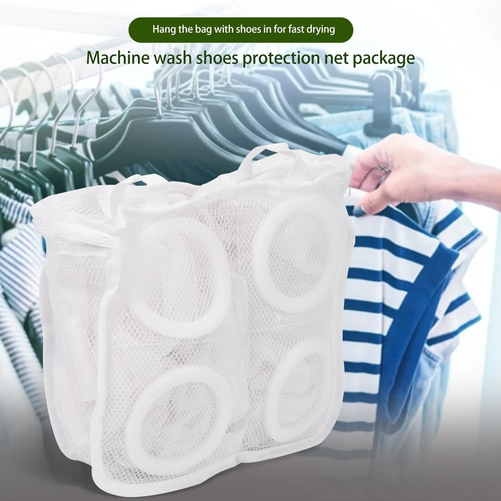 ABFW Shoe Washing Mesh Hanging Bags, Shoe Protection, Accessories and Supplies for Home Organization and Washing Machine