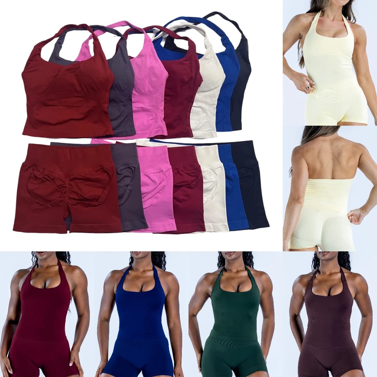 two pieces yoga outfits DF impact gym clothing fitness pants set DFNNYE woman Halter Top sports leggings Gym workout sets