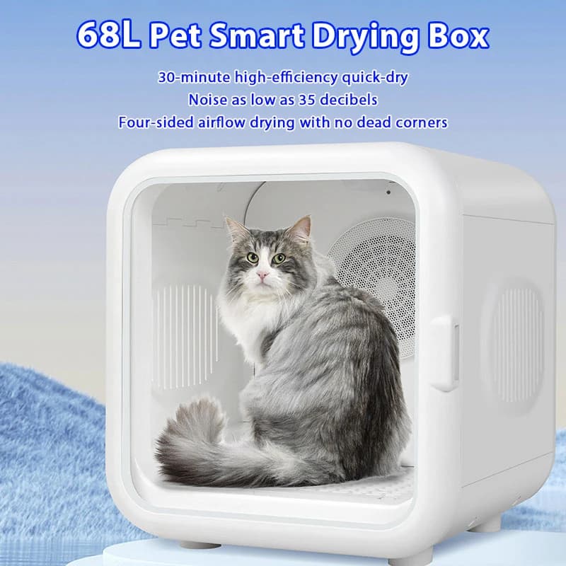 Asciugatrice automatica per animali domestici per gatti e cani di piccola taglia Intelligent 360 ° Sistema di Asciugatura per Toelettatura Animali con Tecnologia Soft Air