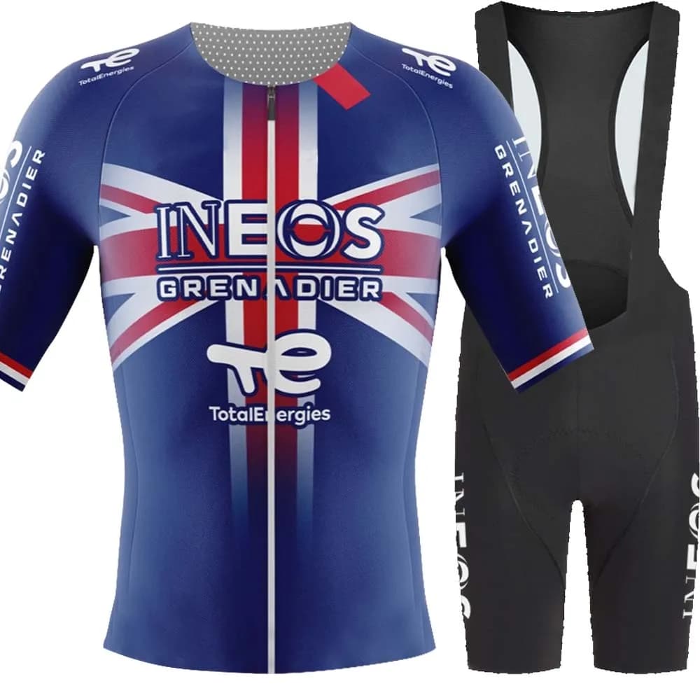 Maglia Ineos Grenadiers 2026 Team British Champion, Set Abbigliamento Ciclismo, Maglietta e Pantaloncini per Bici da Strada e MTB