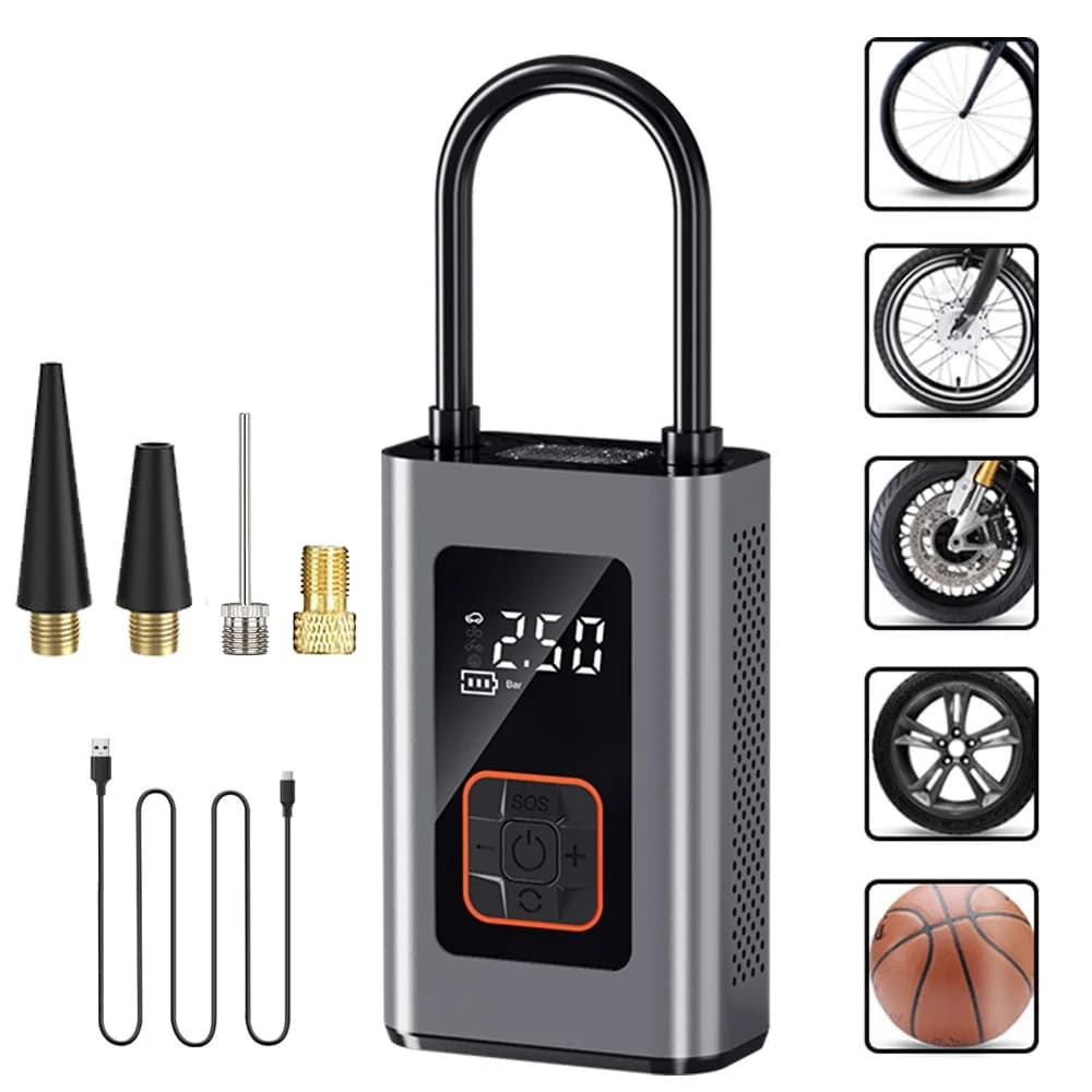 WESOPRO S6 Gonfiatore elettrico Mini pompa gonfiabile portatile senza fili per pneumatici VS pompa Xiaomi per palline da bicicletta per auto moto