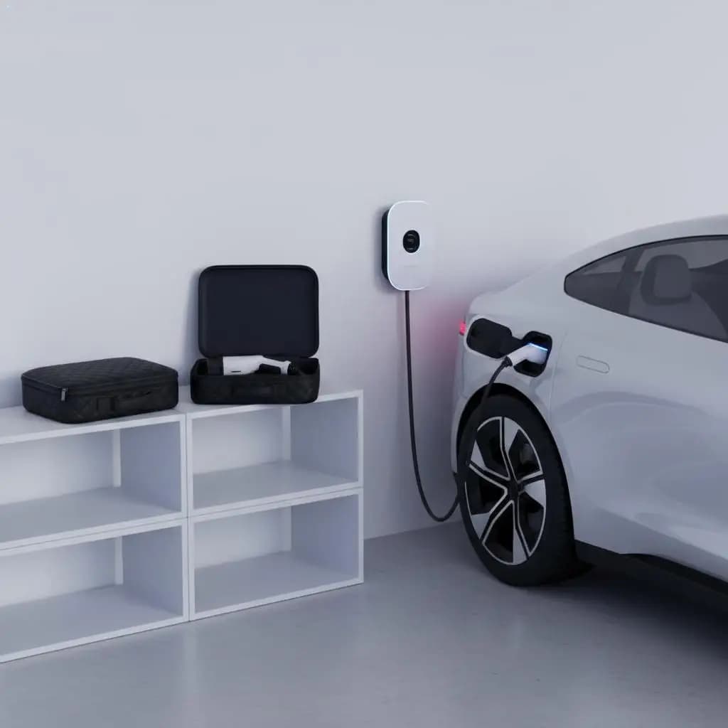 Borsa Organizer Portatile per Cavi di Ricarica EV, Borsa Multifunzione in Pelle per Cavi di Ricarica Wallbox e Accessori EV