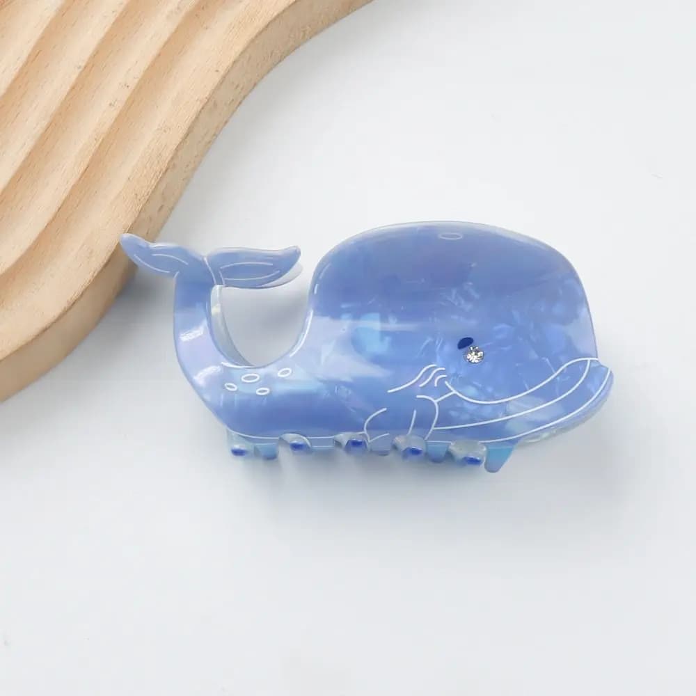 Creative Blue Sea Creature Animal Hair Claw Whale Cartoon Dolphin Hair Clip Animal Shark Clip Fish Daily