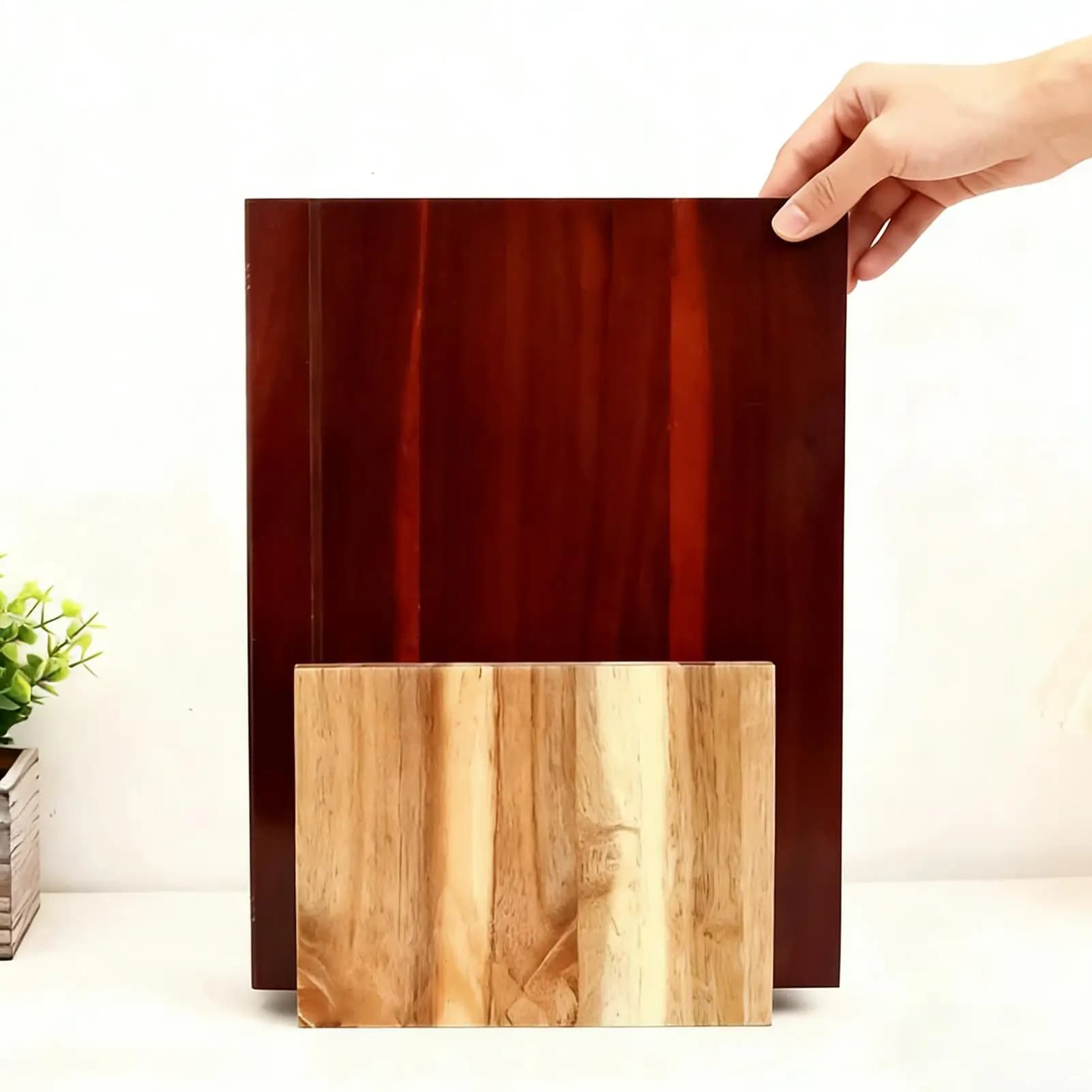 Set of books cutter Set of 4 pieces wooden cutter with holder Set of wooden book cutting board for charcuterie kitchen
