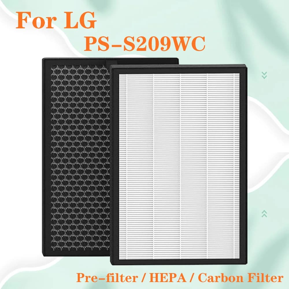 For LG PS-S209WC Air Purifier filter Replacement HEPA Filter and Activated Carbon Filter