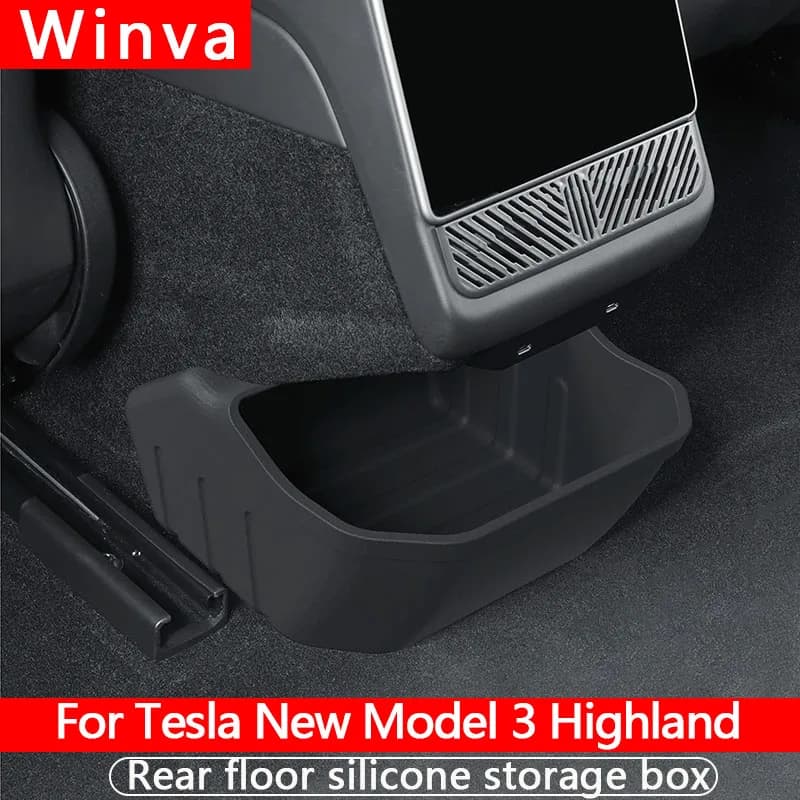 Per Tesla Model 3 2024+ Highland Scatola portaoggetti per sedile posteriore sotto la presa d'aria posteriore Sedile posteriore Organizer Vassoio Accessori auto
