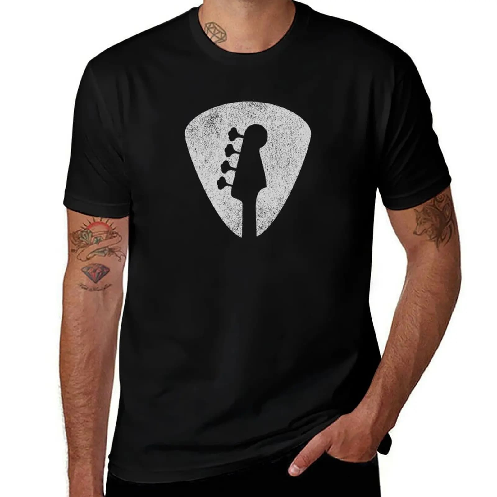 T-shirt Bass Player Guitar Pick T-shirt traspirante a maniche corte da palestra