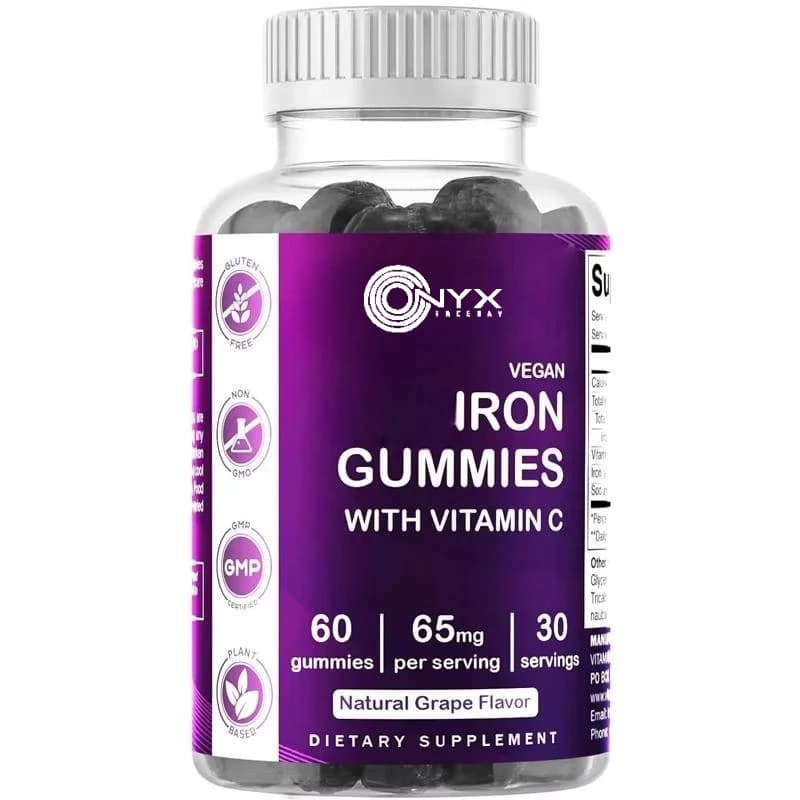65 mg Iron male and female soft candies supplement -60 vegetarian soft candies - Delicious iron soft candies with vitamin C