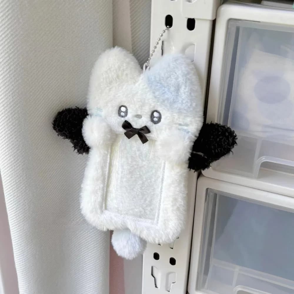 Cute Plush Photocard Case Student Card Holder Cartoon Fox Photocard Case Idol Photos Protective Cover Bag Keychain
