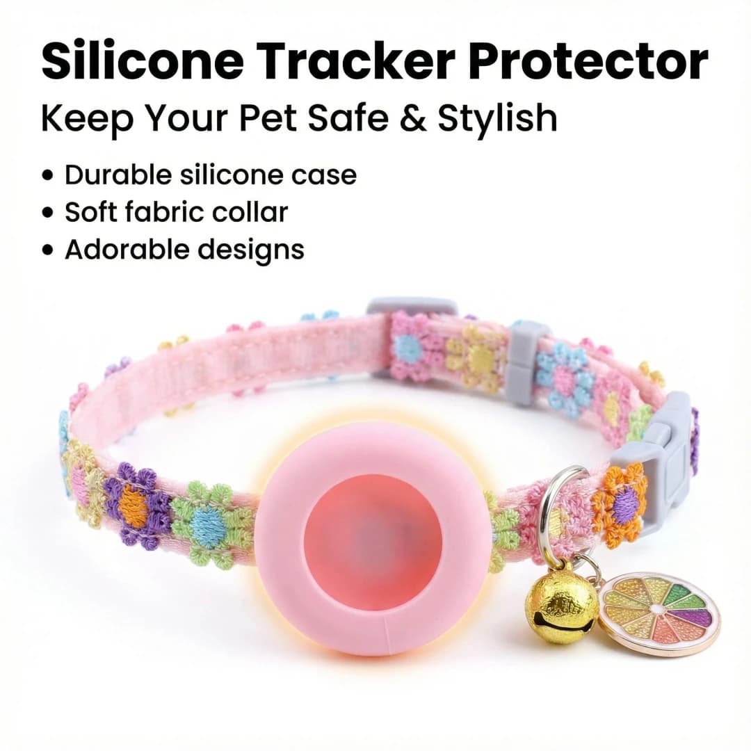 Fashion Rainbow Flower Cat Collar With Bell Kitten Puppy Necklace Adjustable Buckle Colorful Lace Kitten Collar Dog Accessories