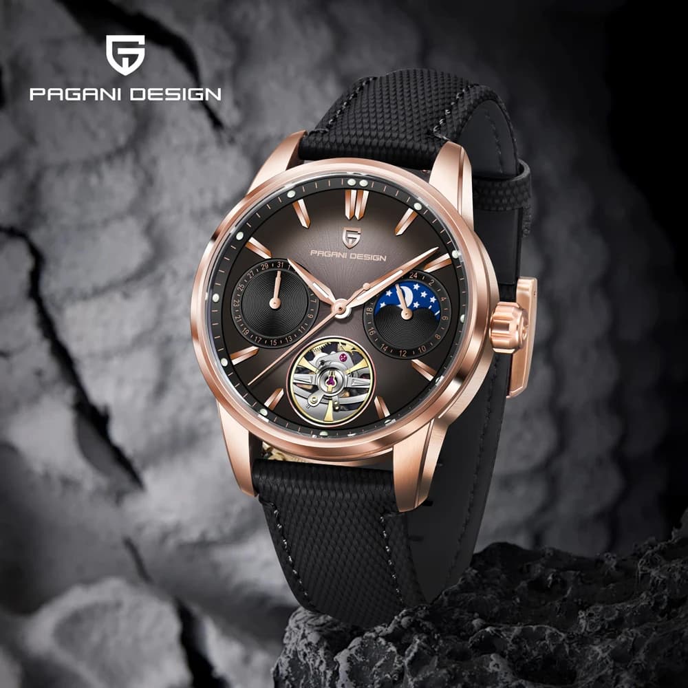 PAGANI DESIGN New Tourbillon Luxury Men's Watch Stainless Steel Mechanical Watches For Men AR Sapphire Crystal Waterproof Watch