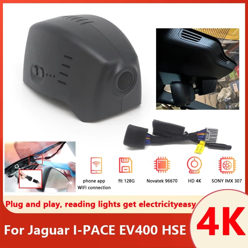 New! Car Driving Recorder Easy to install For Jaguar I-PACE EV400 HSE 2019 2020 Car DVR Wifi Video Recorder UHD Dash Cam Camera