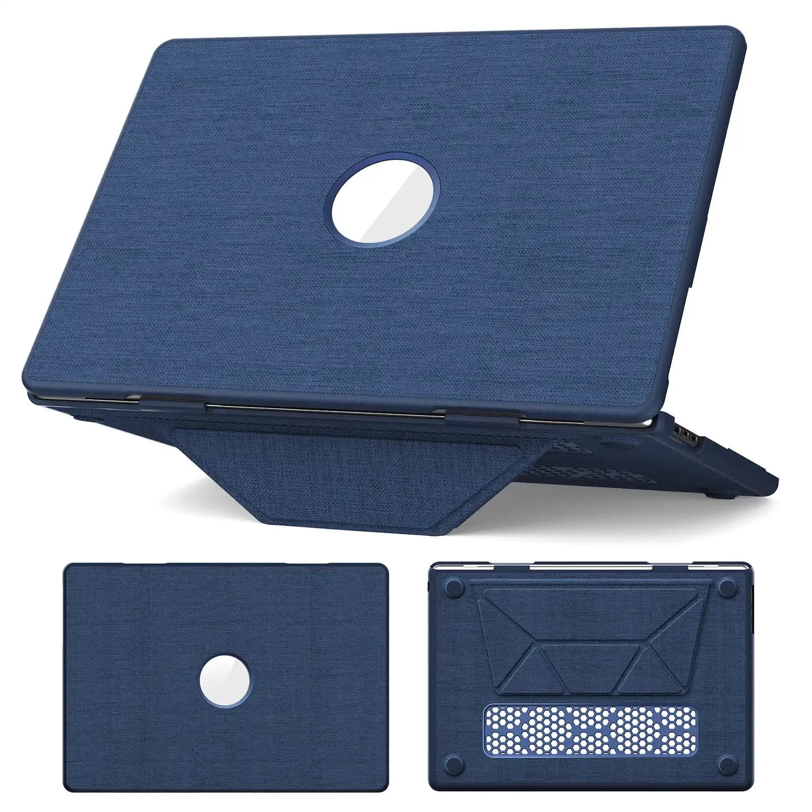 Custodia per laptop in tessuto per MacBook Air15 A3241 Air13.6 A3240 Pro14 Pro16 Cover in tessuto aziendale con supporto | Guscio rigido protettivo per PC