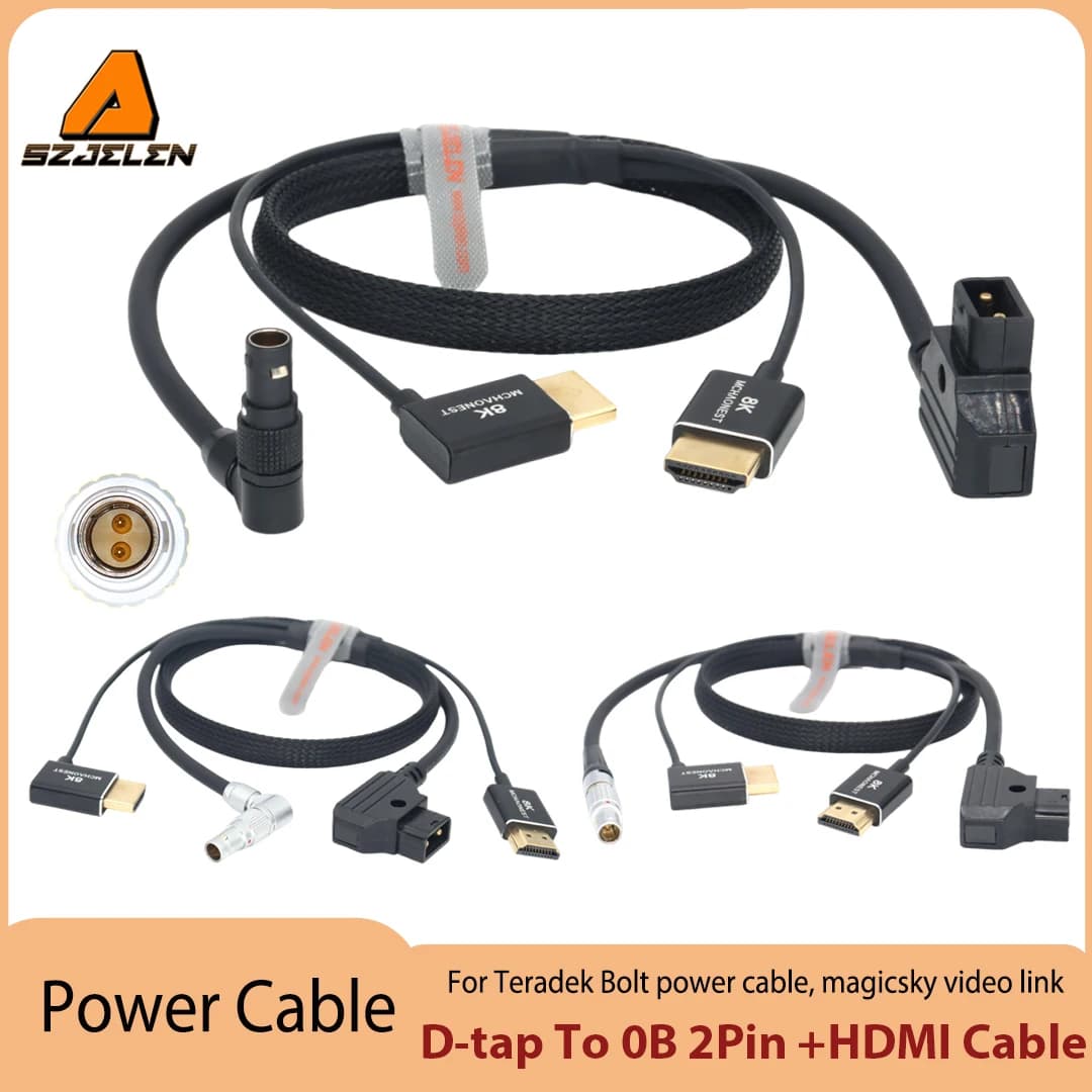 New Arriving D-Tap to 0B 2pin Cable for Teradek Bolt power cable, magicsky video link, Vaxis power cable and HDMI cable