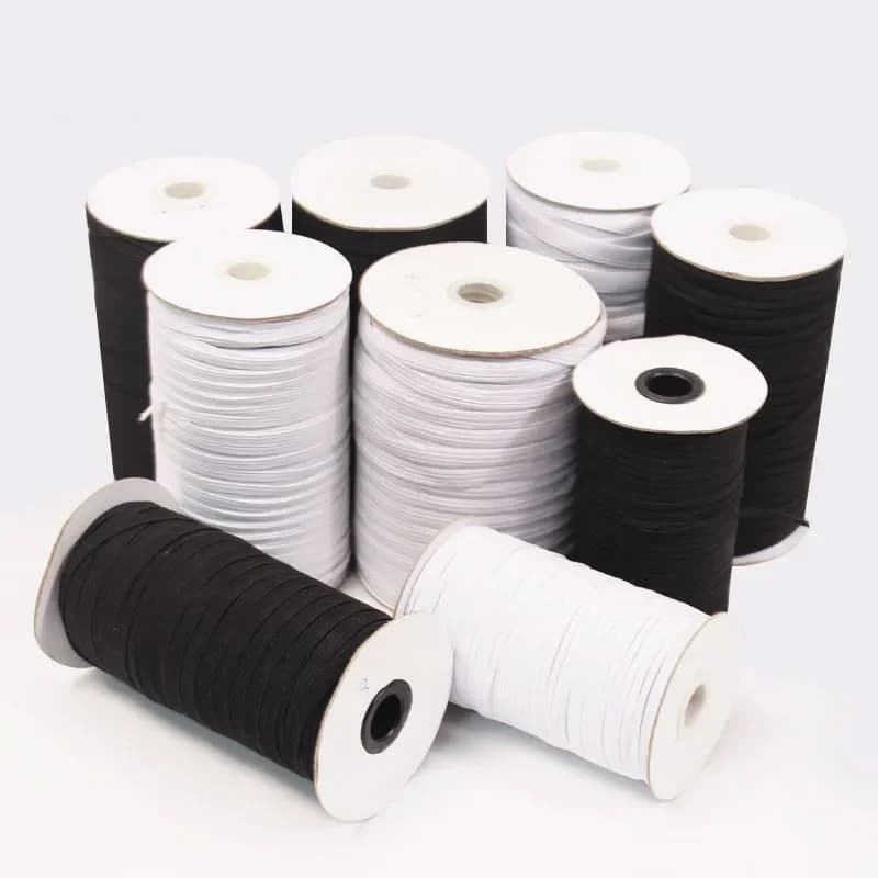 5M 3-50mm elastici piatti cinturino in gomma di Nylon bianco nero per bambino incinta accessori per borse Applique per abbigliamento cucito fai-da-te