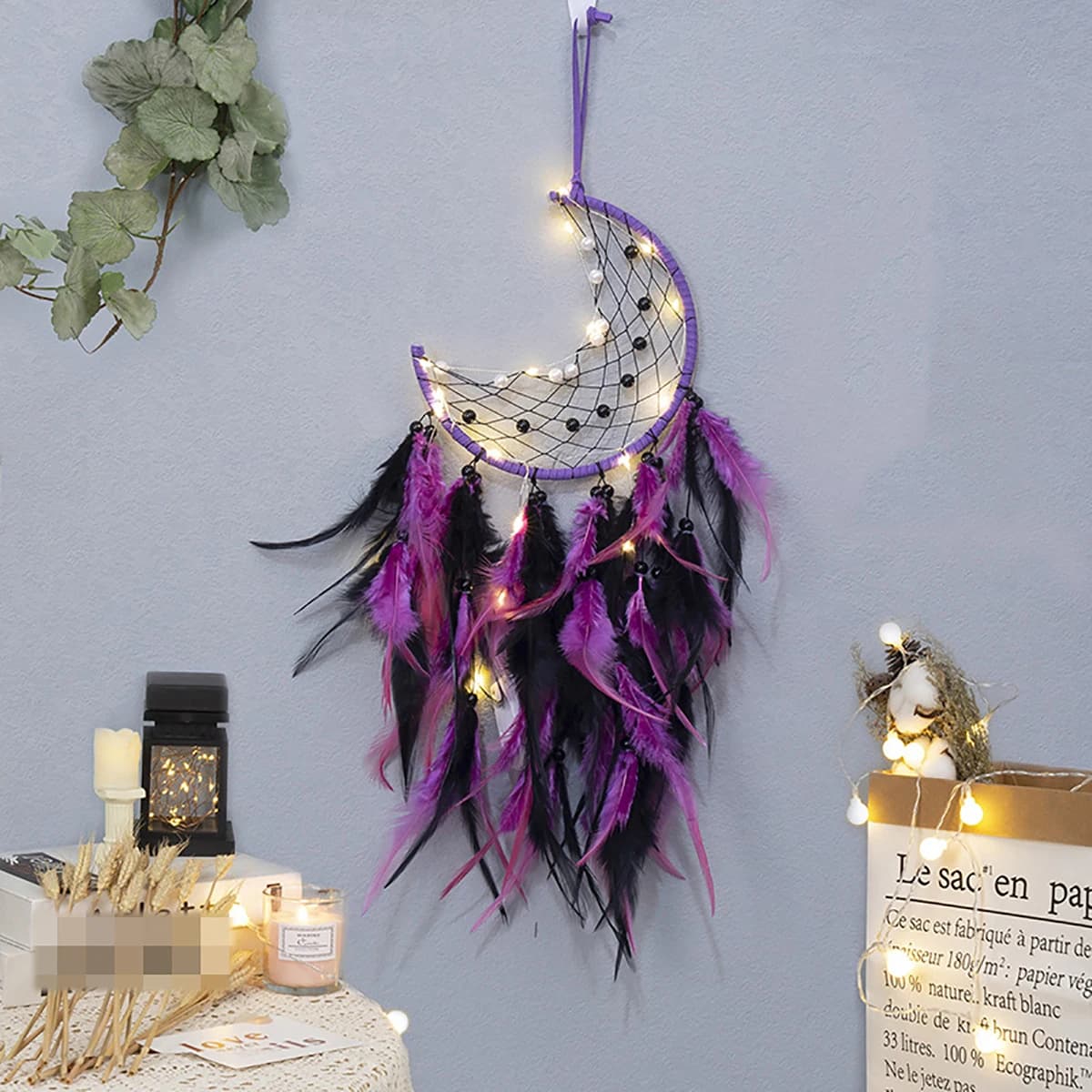 Half Moon Princess Dream Catcher Room Girl Nordic Decoration Home Nordic Style Kids Wind Chimes Dreamcatcher Without LED