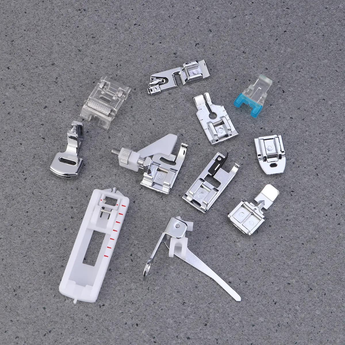 11Pcs Presser Foot Kit for Sewing Machine Adjustable Bias Binder Rolled Foot Attachment for Garments Crafts Singer