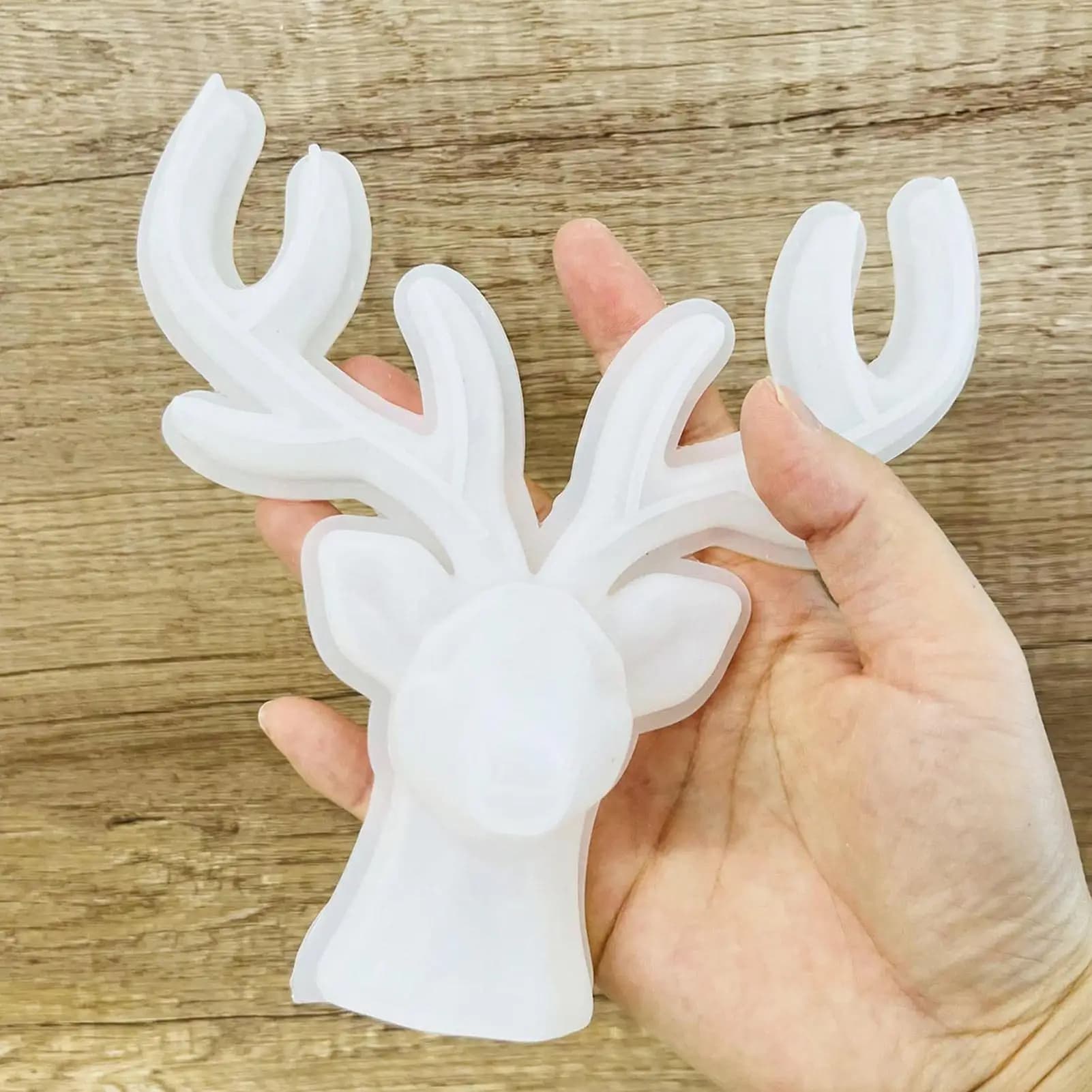 Stampo in resina con testa di cervo Stampo in silicone 3D per la decorazione della torta di Natale Colata in resina epossidica Decorazioni per la casa fai da te Vassoio per gioielli Creazione di stampi
