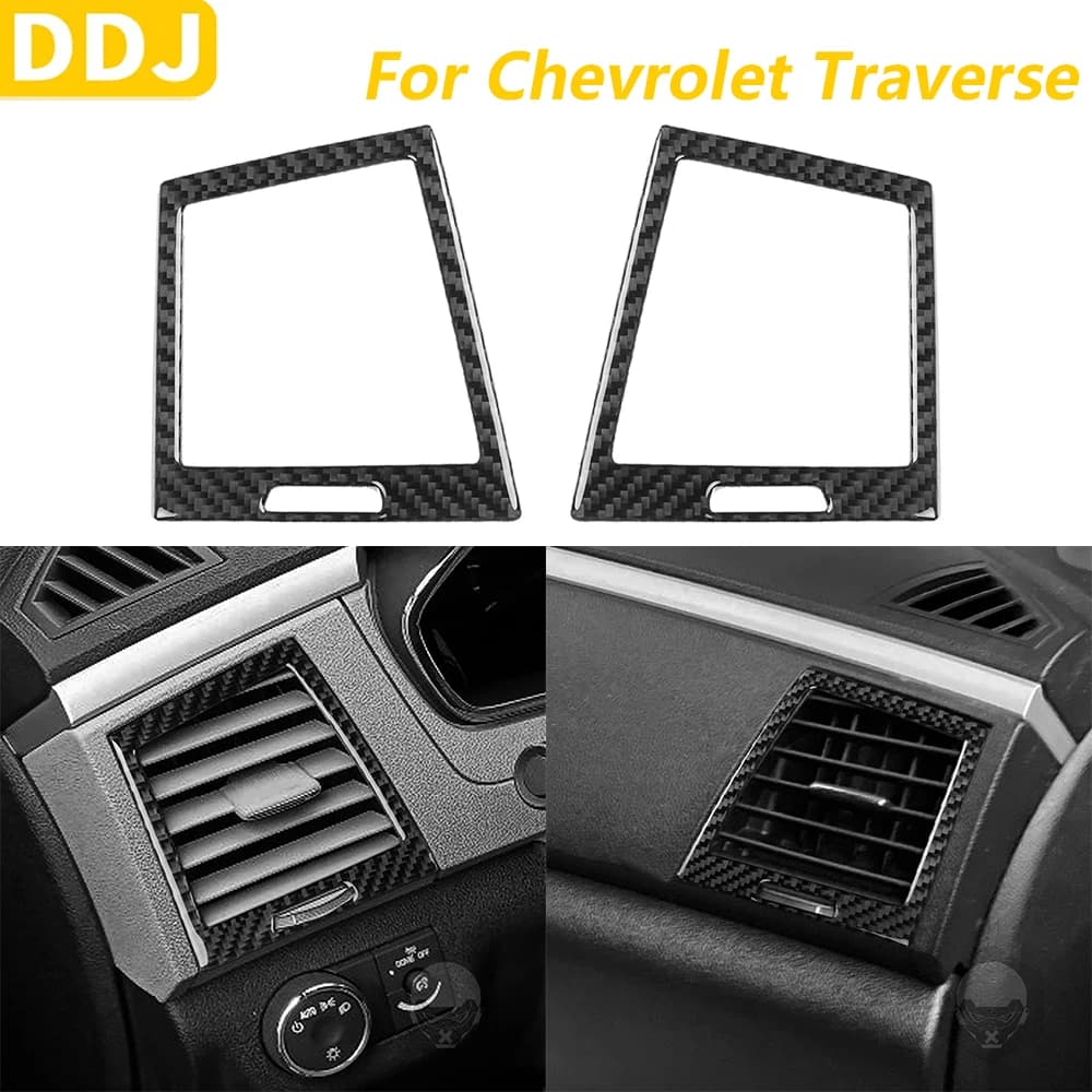 For Chevrolet Traverse 2009-2012 Carbon Fiber Dashboard Both Sides Air Vent Exit Panel Decorative Car Accessories Sticker