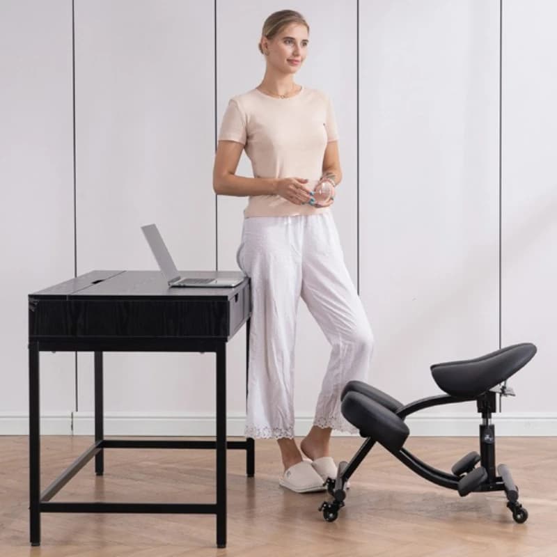 Sedia ergonomica per adulti con cuscino doppio, regolabile, per la correzione della postura, robusta e durevole