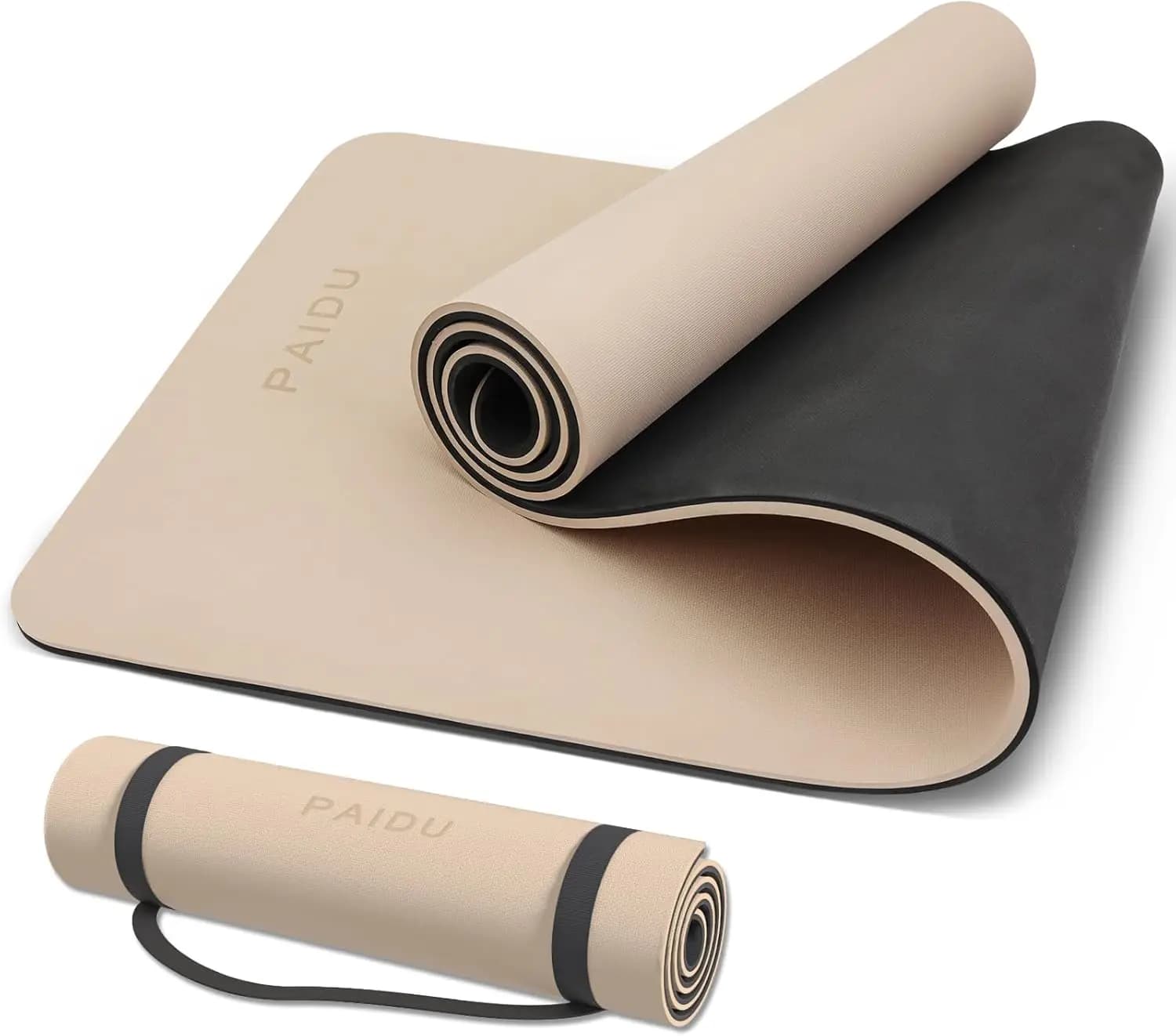 Tappetino Yoga Extra Spesso 10mm Antiscivolo con Cinghia, Alta Resilienza per Allenamento, Pilates ed Esercizi a Terra