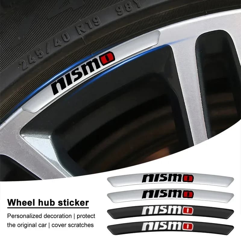 4pc Car Rim Modification Stickers Wheel Decoration Decals Accessories for Nismo Nissan Almera Tiida Juke Teana Qashqai 350Z 370Z