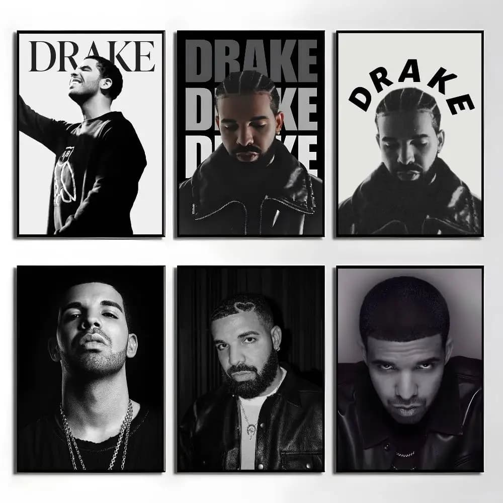 1 adesivo per poster Aubrey Drake Graham, stampa artistica da parete impermeabile per soggiorno, camera da letto, decorazioni per la casa