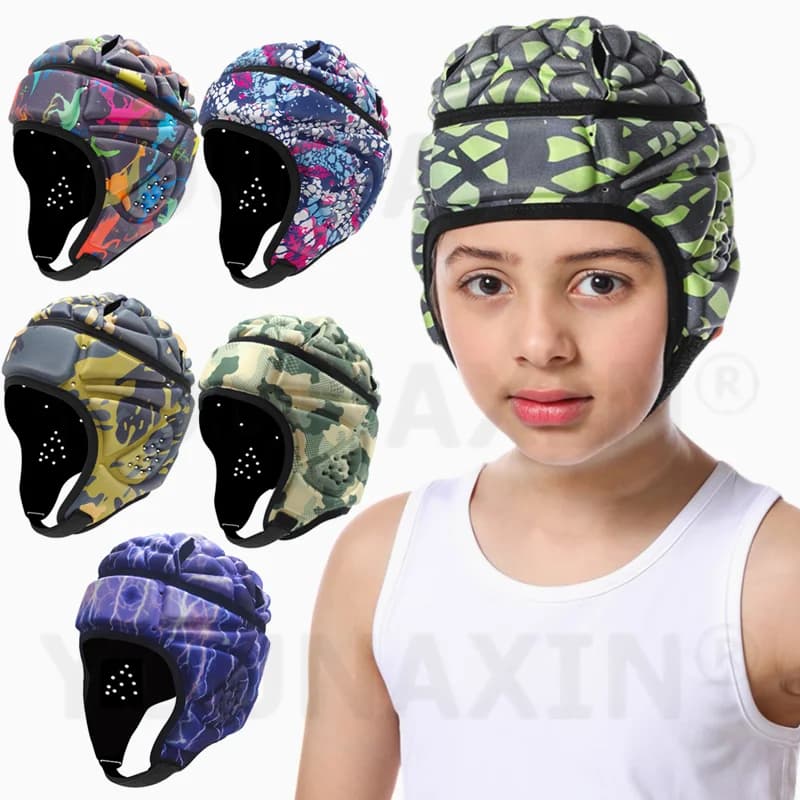 Casco Morbido Unisex in EVA per Rugby, Calcio, Protezione per la Testa, Caschetto per Bambini, Sicurezza Ciclismo, Sport, Campeggio