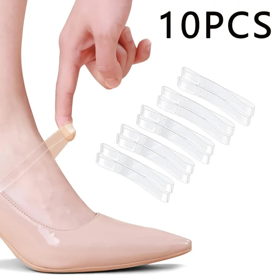 10 paia di lacci invisibili in TPU, cinturini antiscivolo per sandali, scarpe con tacco alto e scarpe basse