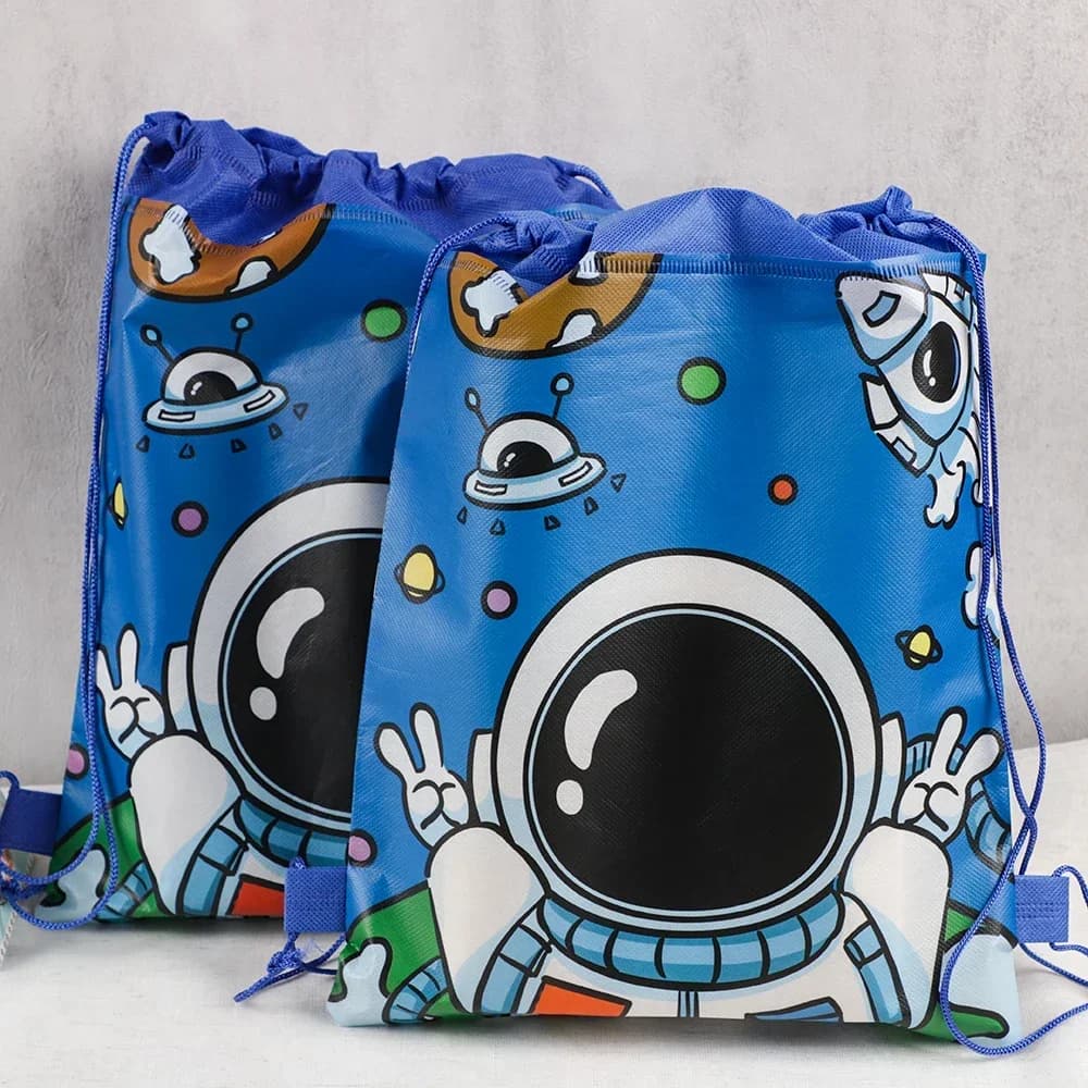 12 pezzi spazio esterno astronauta tema borse con coulisse zaino scolastico borsa portaoggetti per bambini bomboniere festa di compleanno regalo per il ritorno a scuola