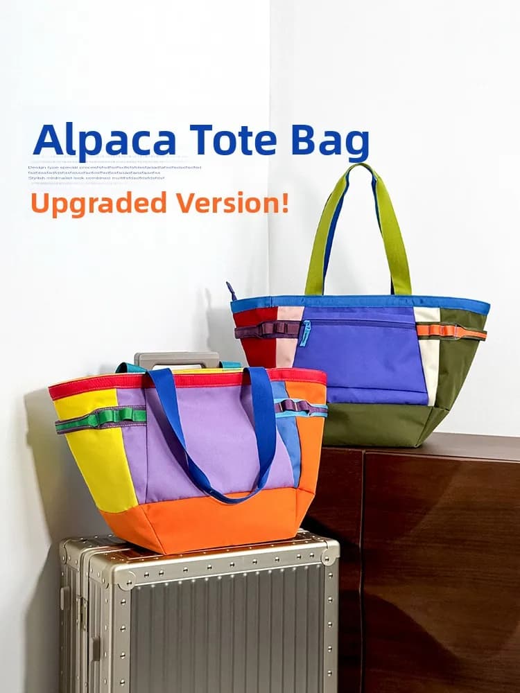 Large Capacity Dopamine Colored Alpaca Zipper Tote Bag Single Shoulder Handbag Women's New Commuting Travel Bag Casual Style