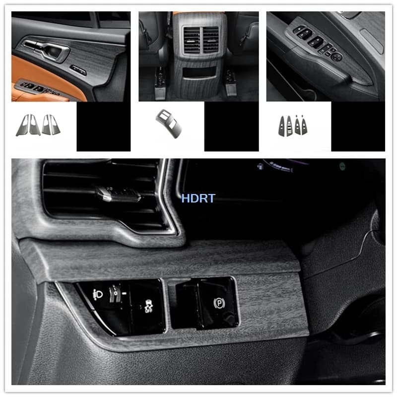 Auto In Legno di Pesca Interni Finestra Del Cambio Pannello di Controllo Tazza di Acqua Presa di Sfiato Copertura del Volante Per Kia Sportage NQ5 2022 +