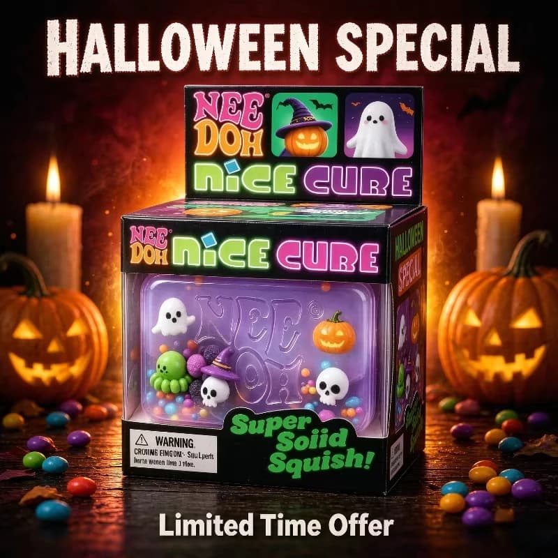 Halloween & Christmas NeeDoh Gifts Nice Cube Squishy Fidget Toy Stress Relief Anti Anxiety Sensory Toy Soft Squeeze Holiday Gift