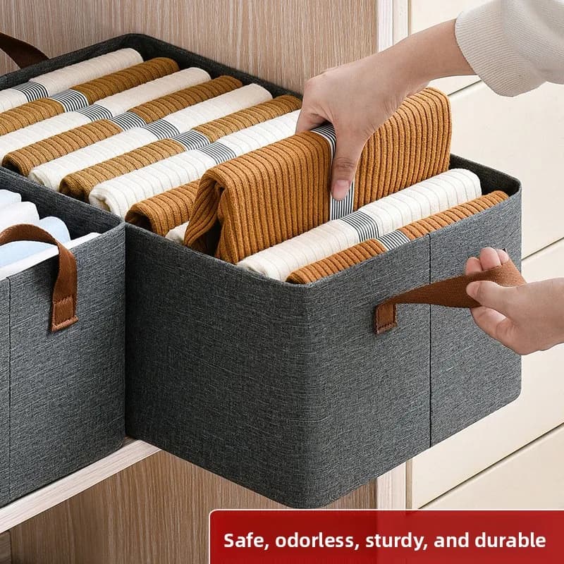 Cationic folding clothing storage box Household clothing pants storage Baina box Organizing box Foldable wardrobe
