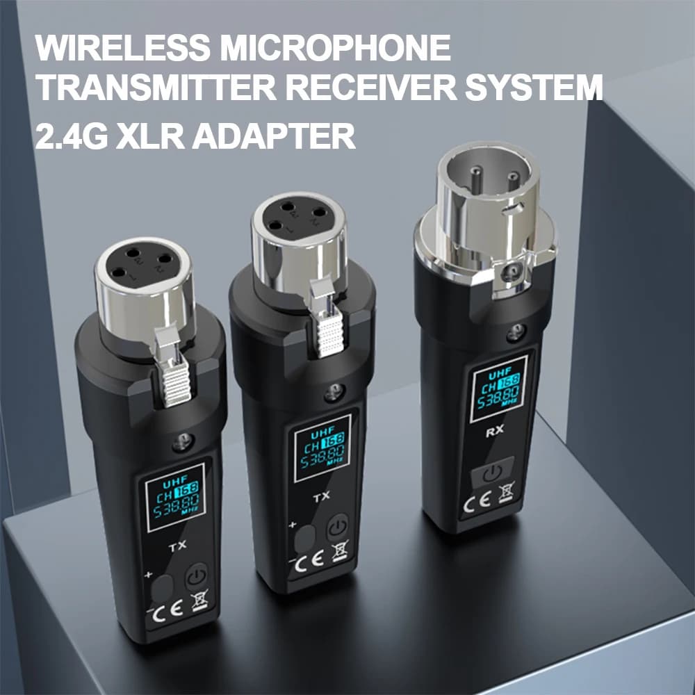 Sistema adattatore XLR 2.4G Sistema ricevitore trasmettitore microfono wireless DGNOG per microfono dinamico Mixer audio Sistema PA Chitarra
