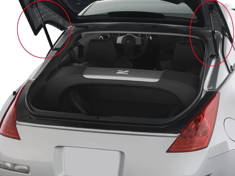 Back Door Stay for 2003-2009 Nissan Fairlady Z Nissan 350Z Z33 with wiper Rear Tailgate Boot Gas Spring Struts Prop Lift Support
