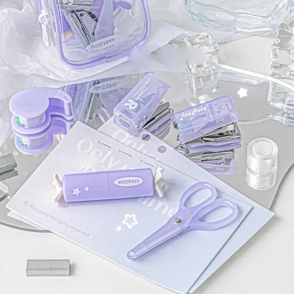 Multifunction Portable Mini Punch Stapler Kit DIY Crafts INS Scrapbook Tools Set Handcraft Punch Machine Kit Binding Tool