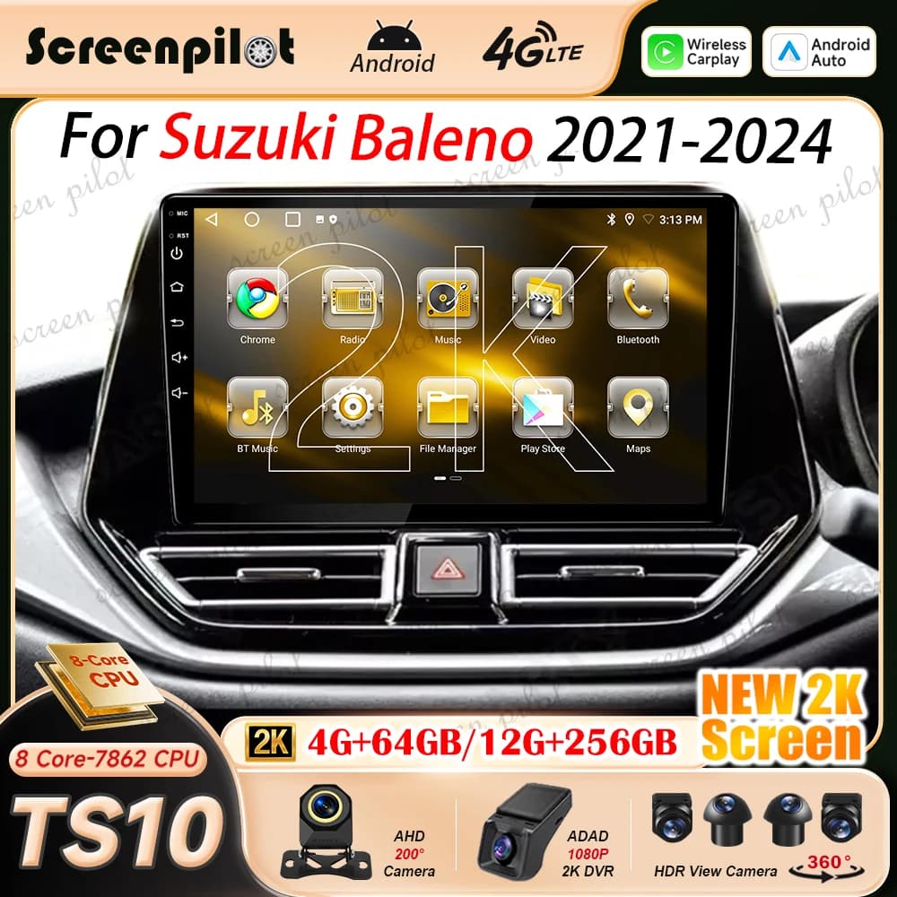 9 Inch Android 16 Car Radio Stereo For Suzuki Baleno 2021 2022 2012 2024 2K QLED Multimidia Player GPS Carplay Android Auto 5G