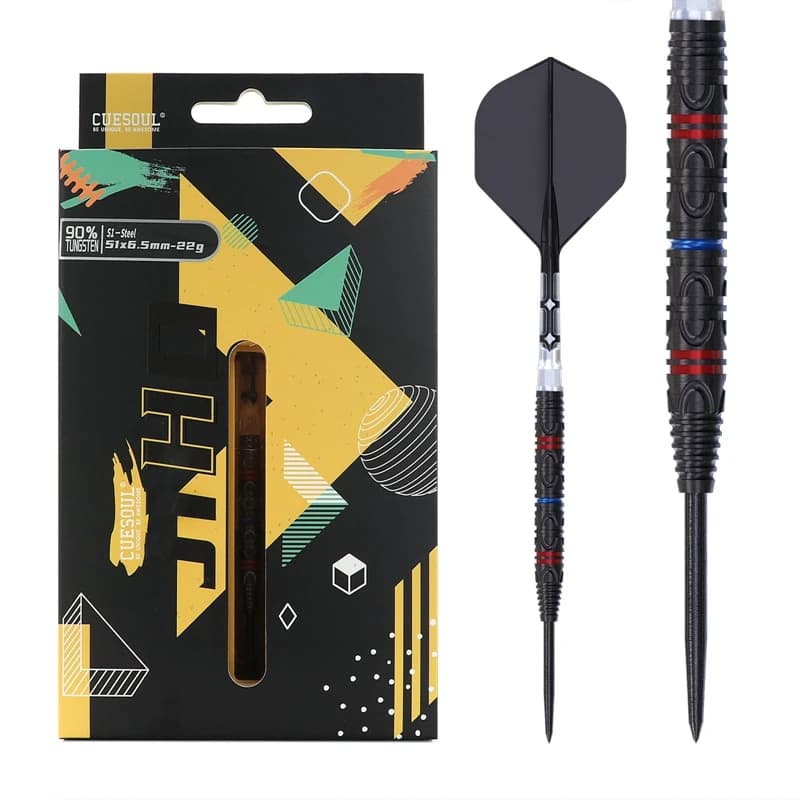 CUESOUL JIHO S1 22g/24g Freccette con punta in acciaio Set di freccette al 90% di tungsteno con rivestimento in titanio e volo uniforme ROST T19