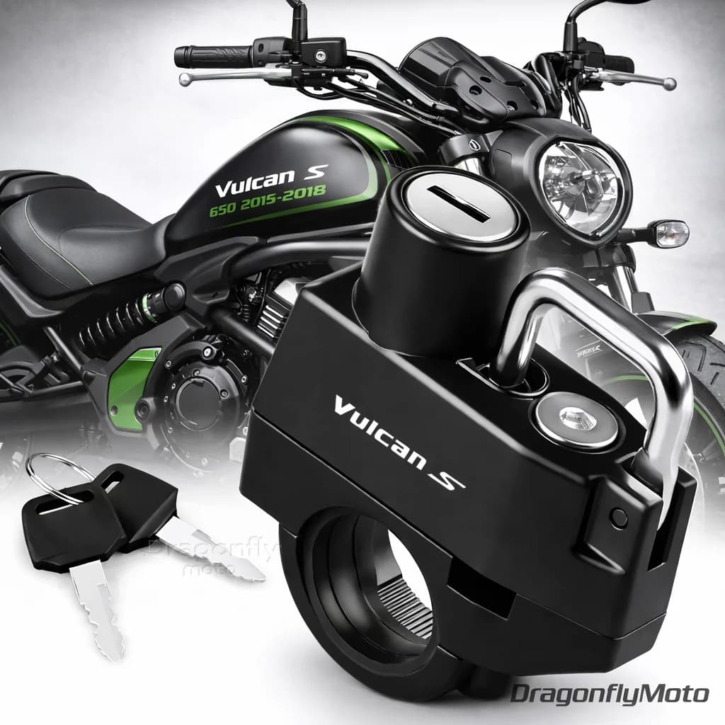 Lucchetto per casco moto per Kawasaki VUICAN-S 650 2015-2018 Logo Vuican-s Dispositivo antifurto per bloccaggio casco Dispositivo di bloccaggio antiruggine
