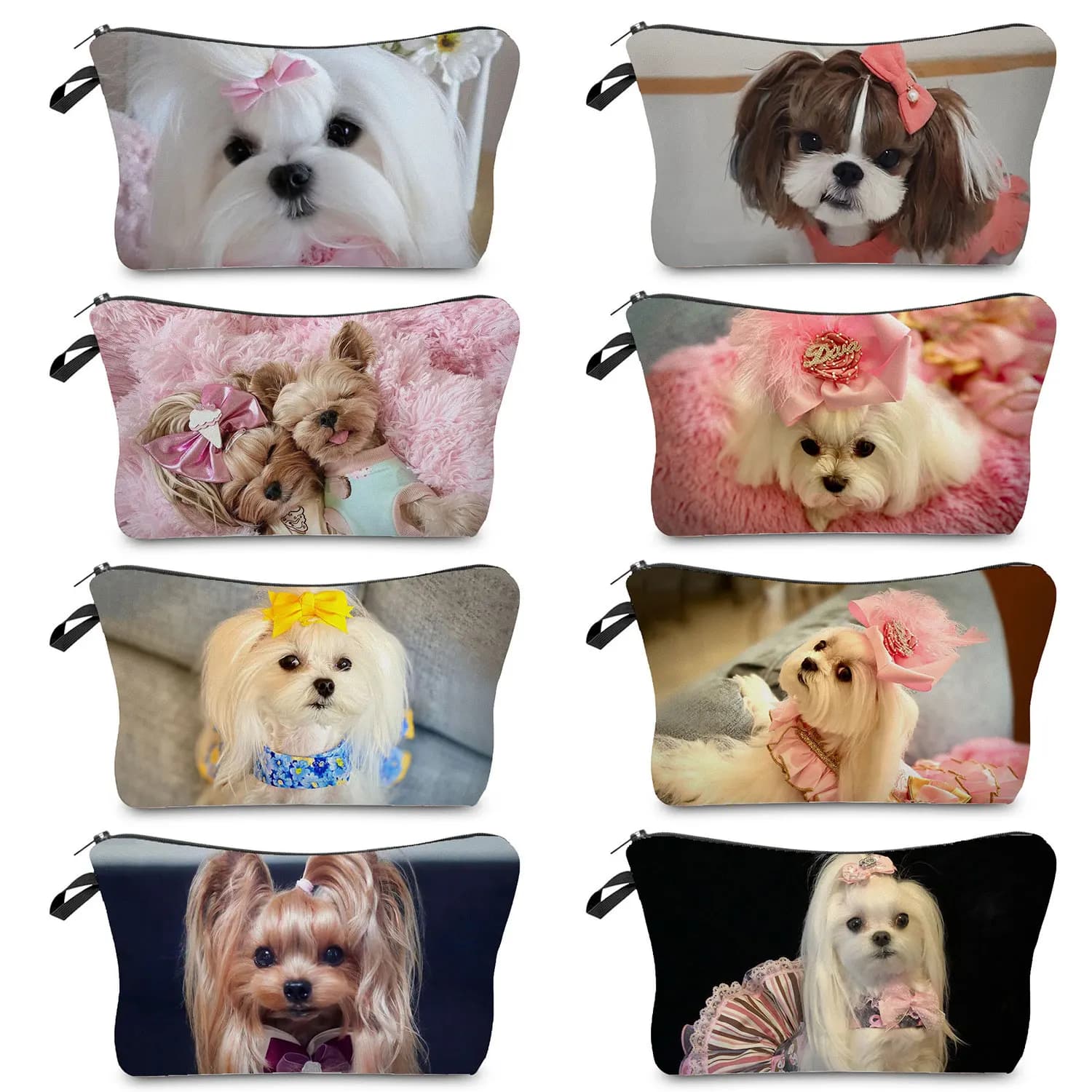 Borsa da toilette borsa portaoggetti abbastanza Shih Tzu borse per cosmetici stampate per cani trucco da viaggio modello animale personalizzato organizzatore portatile da donna
