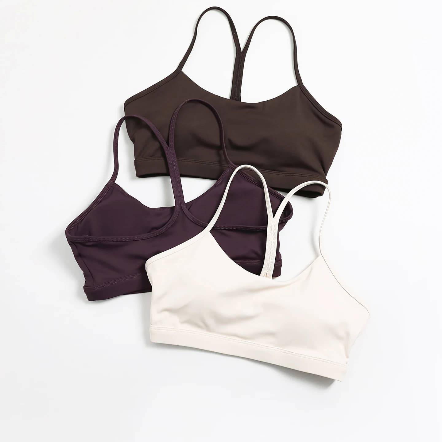 Women Y Back Thin Strap Sports Bra Removable Pads Light Support Yoga Bra Fitness Running Workout Athletic Crop Bra