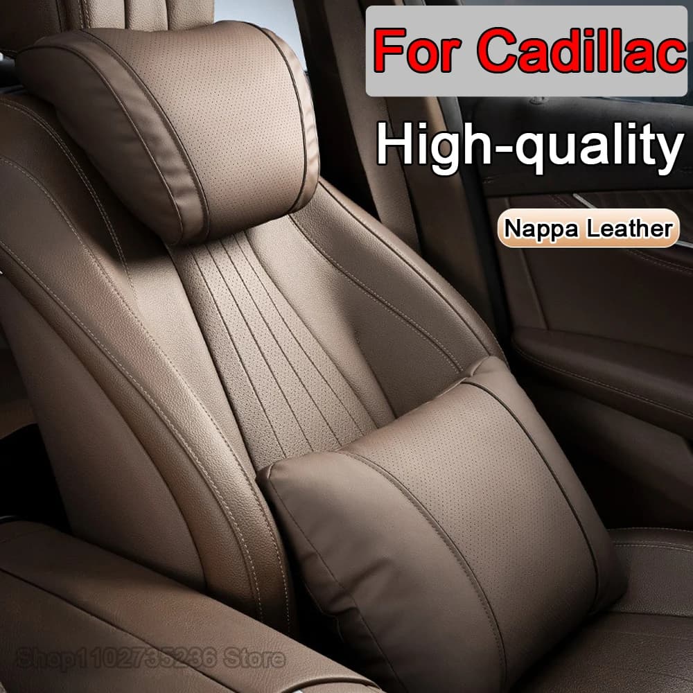 Car Headrest Leather Neck Bearings Nappa Seat Support Waist cushion for Cadillac CT5 XT5 XT4 XT6 ESV Escalade CTS XTS SRX